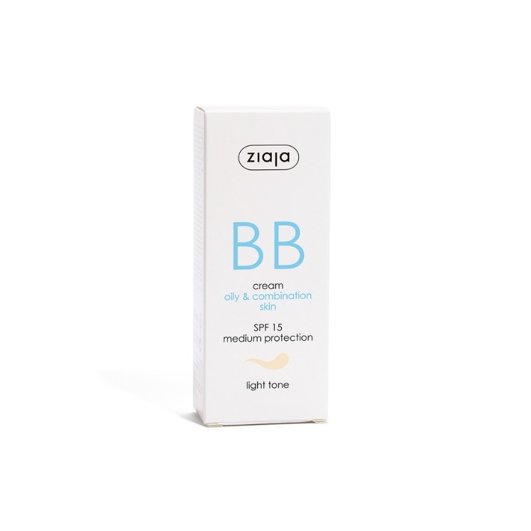 Ziaja BB active Gezichtscrème voor onvolkomenheden voor de vette en gecombineerde huid SPF15 lichte tint 50 ml