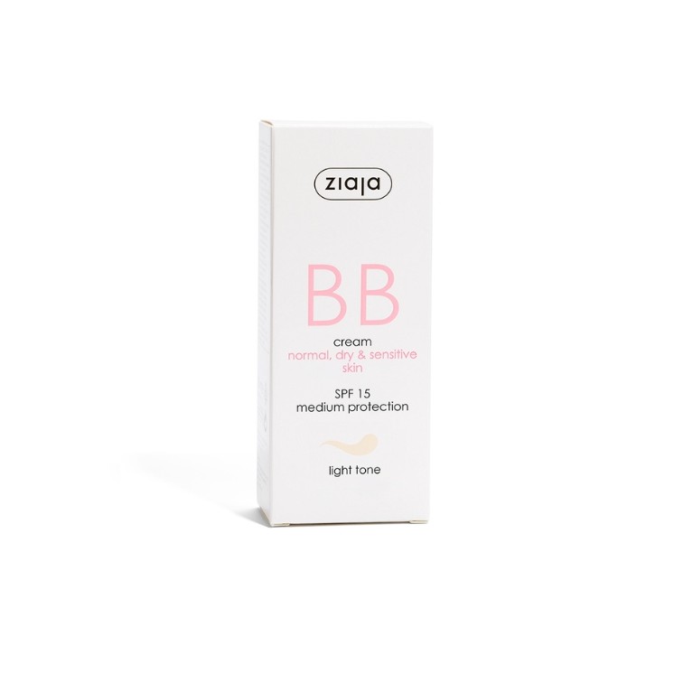 Ziaja BB Active Gesichtscreme gegen Unreinheiten für normale, trockene und empfindliche Haut, SPF15 , heller Farbton, 50 ml