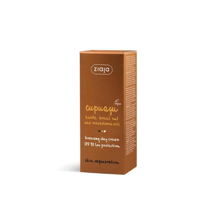 Ziaja Cupuacu Bronzing Gesichtscreme Nährend SPF10 Niedriger Schutz Tag 50 ml