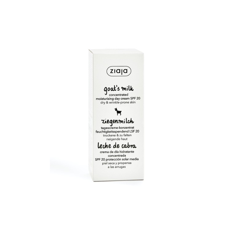 Ziaja Goat Milk Concentrated Moisturizing Photoprotective Face Cream UVB+UVA SPF20 Low Protection 50 ml