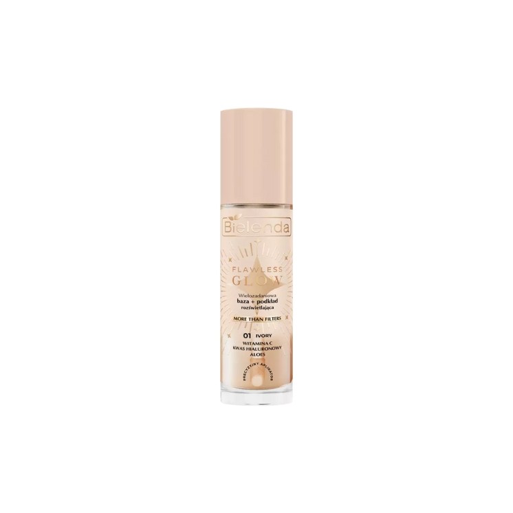 Bielenda FLAWLESS GLOW wielozadaniowa rozświetlająca Baza + podkład /01/ Ivory 30 ml