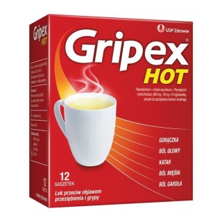 Gripex Hot  proszek do sporządzania roztworu doustnego 12 saszetek