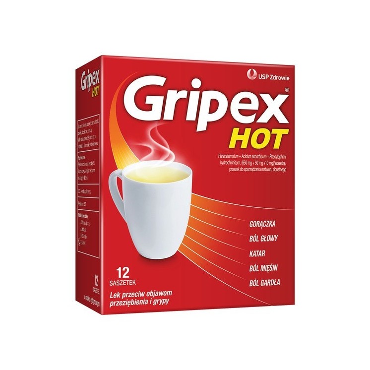 Gripex Hot  proszek do sporządzania roztworu doustnego 12 saszetek