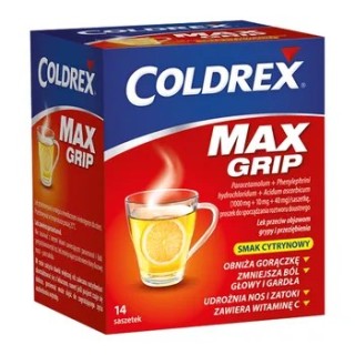 Coldrex MaxGrip proszek do sporządzania roztworu doustnego 14 saszetek 