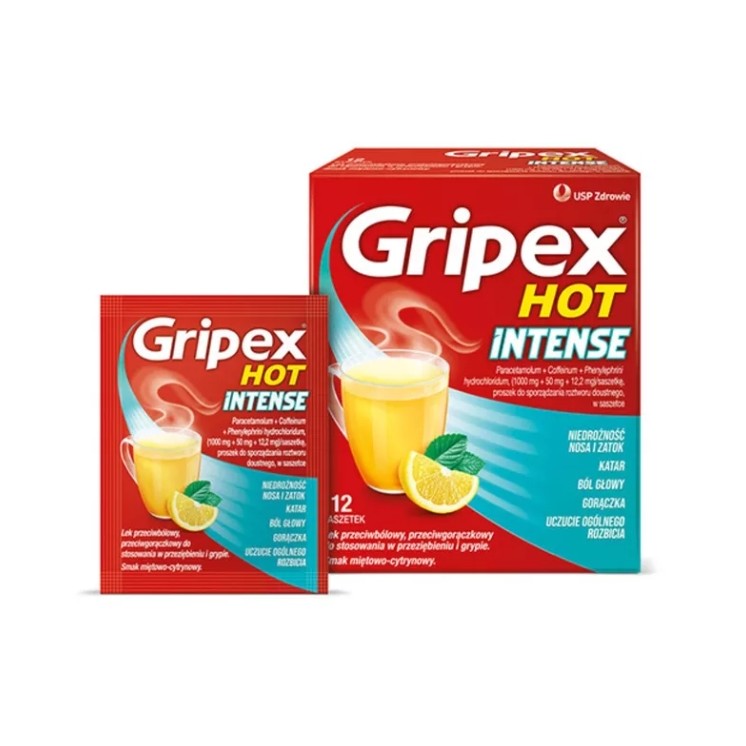 Gripex Hot Intense proszek do sporządzenia roztworu doustnego 12 saszetek