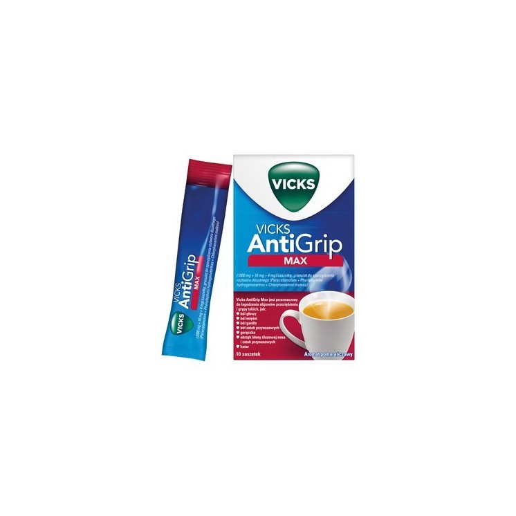 Vicks AntiGrip Max granulki do sporządzania roztworu doustnego 10 saszetek