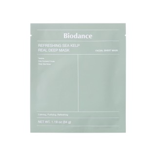 Biodance Refreshing Sea Kelp Real Deep Mask Beruhigende und feuchtigkeitsspendende Gesichtsmaske 1 Stück 34 g