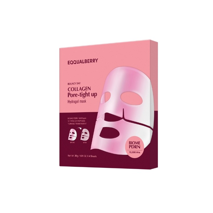 Eqqualberry Collagen Pore Tight Up Hydrogel Mask set of collagen pore-tightening face masks 4x30 g