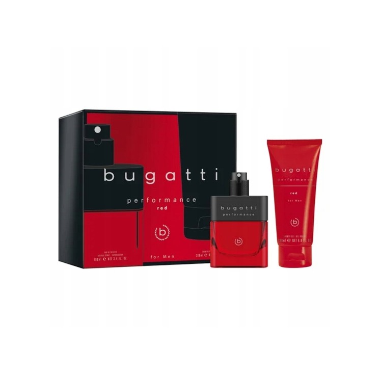 Bugatti Geschenkset: Herren-Eau de Toilette 100 ml + Performance Red Duschgel 200 ml