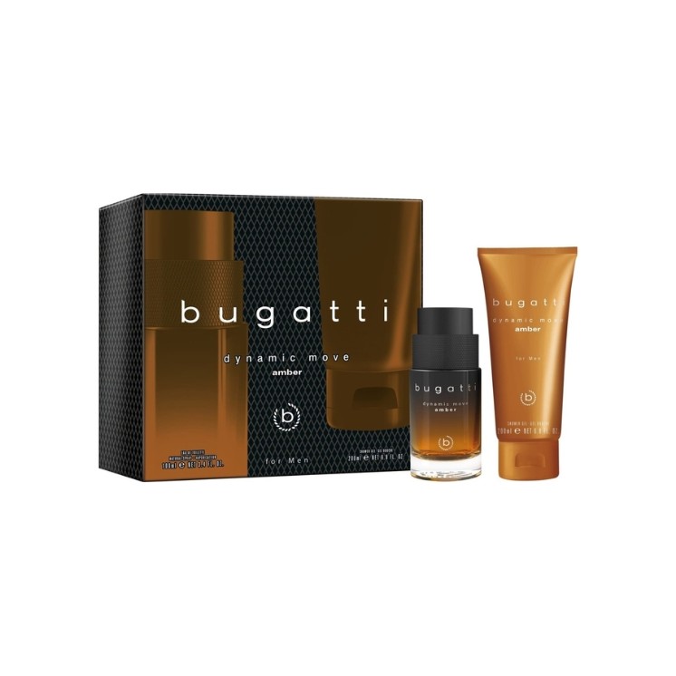 Bugatti Gift Set: Eau de Toilette voor mannen 100 ml + Dynamic Move Amber douchegel 200 ml Bugatti Gift Set: Eau de Toilette voor mannen 100 ml + Dynamic Move Amber douchegel 200 ml