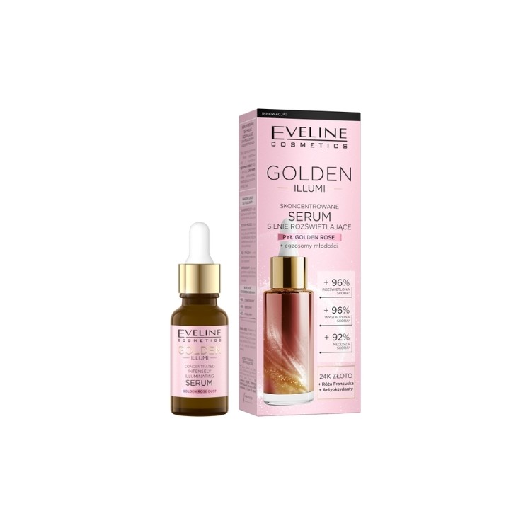 Eveline Golden Illumi geconcentreerd gezichtsserum met sterke verhelderende eigenschappen 18 ml