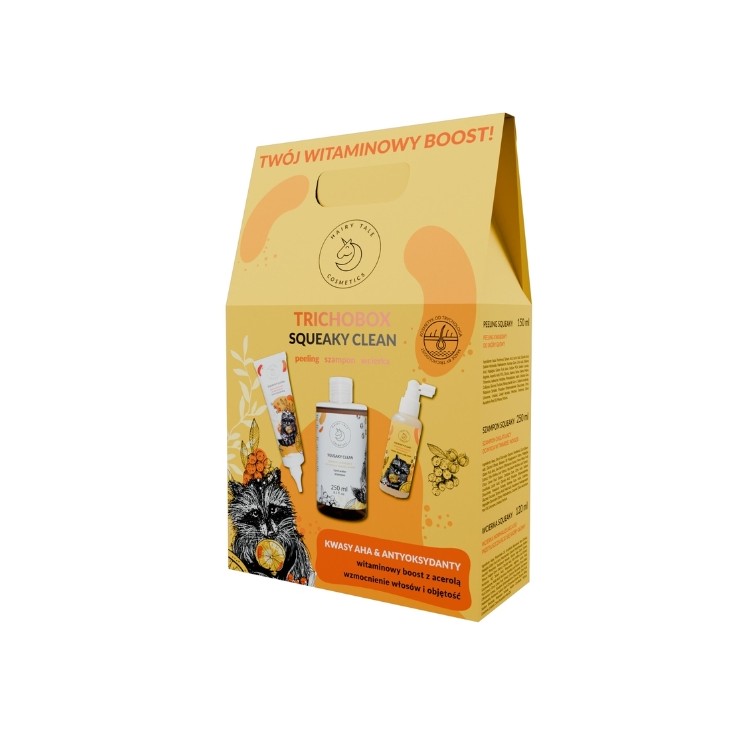 Hairy Tale Squeaky Clean Trichobox Zestaw: Peeling 150ml + Szampon 250ml + Wcierka 120ml