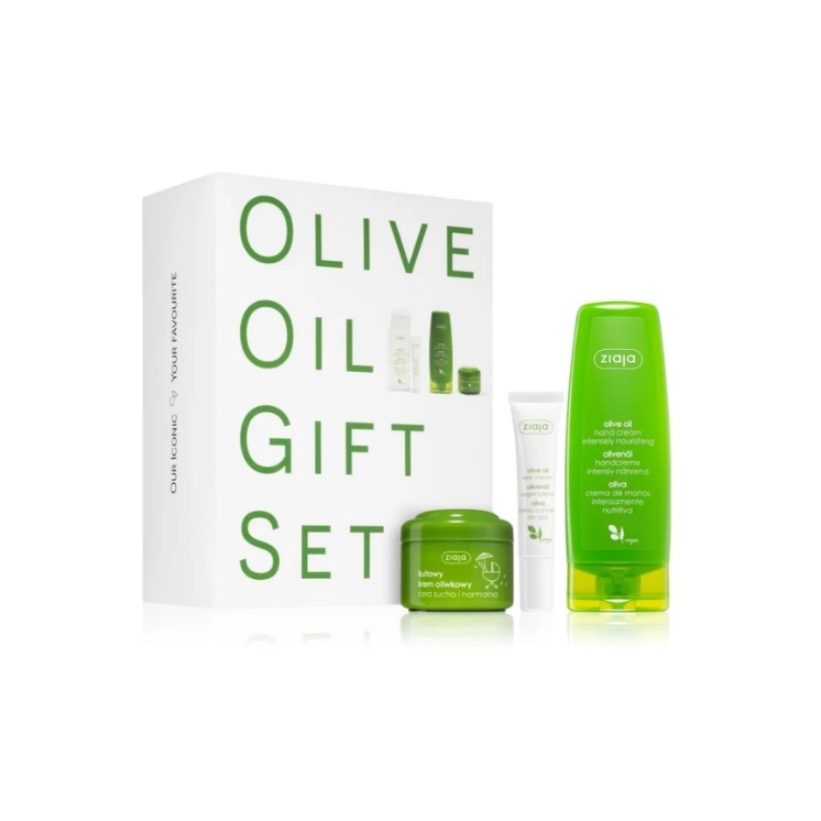 Ziaja Olive Cadeauset: Handcrème 80 ml + Gezichtscrème 50 ml + Oogcrème 15 ml