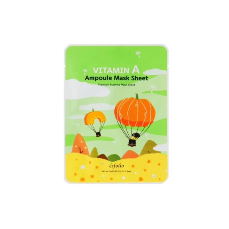 Esfolio Vitamine A Ampul Sheet Mask verzachtend gezichtsmasker met vitamine A 25 ml