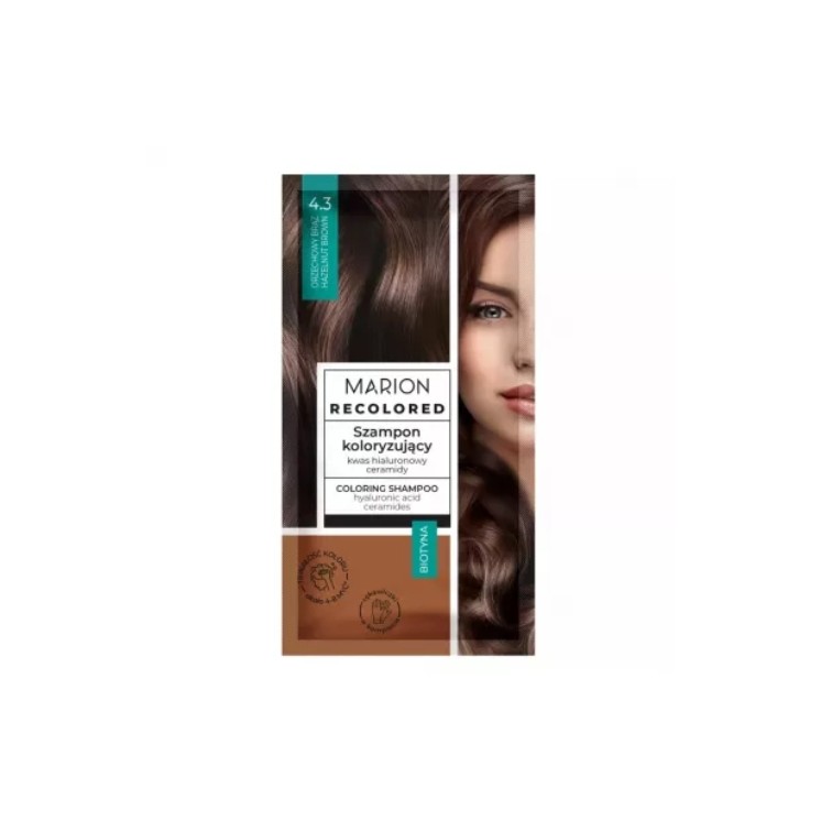 Marion Color Shampoo with Biotin 4-8 washes /4.3/ Nut Brown 40 ml