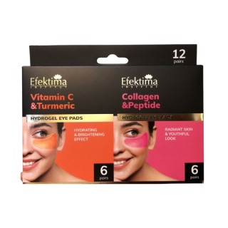 Efektima Vitamin C & Kurkuma und Collagen & Peptid hydro -Augenpads, 12 Paar