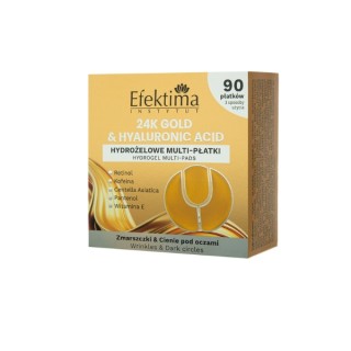 Efektima 24K Gold Hyaluronsäure hydro Multi-Augenpads, 90 Stück