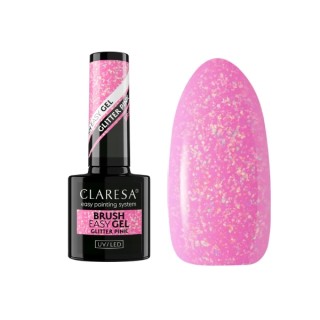 Claresa Brush Easy Gel Glitzergel in der Flasche mit Pinsel, Pink 5 g