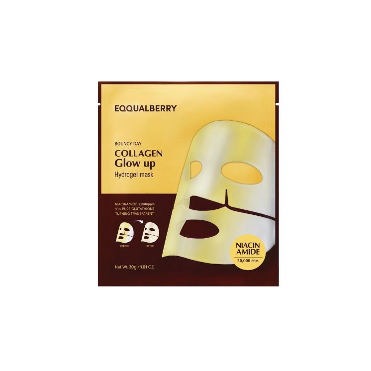 Eqqualberry Collagen Glow Up Hydrogel Mask rozświetlająca Maska kolagenowa do twarzy 30 g