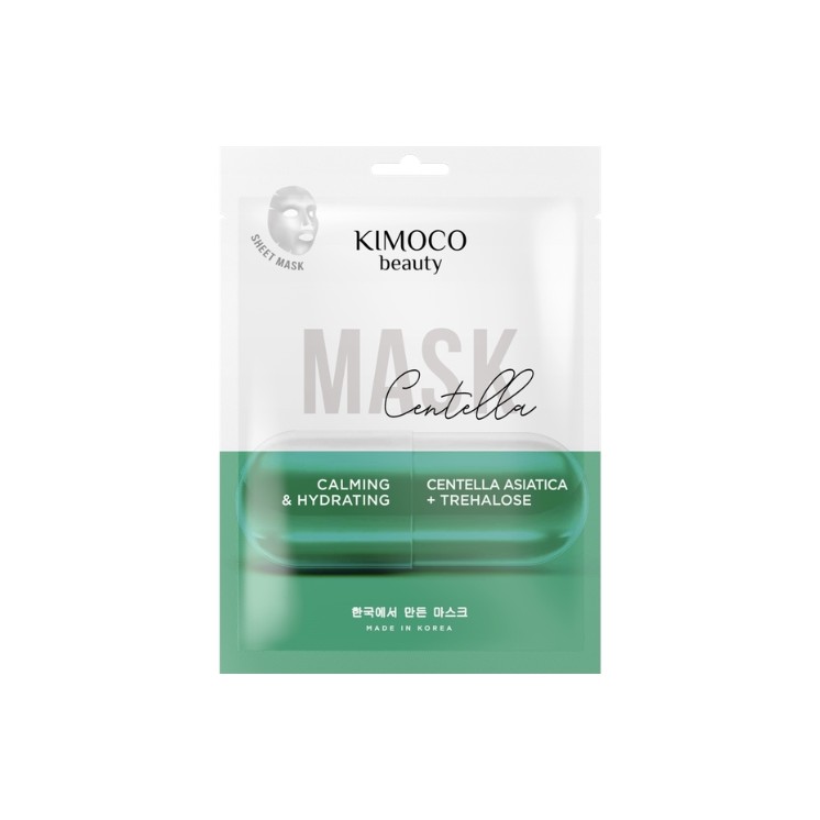 Kimoco Beauty Centella Verzachtend en Hydraterend Sheetmasker met Centella Asiatica 23 ml