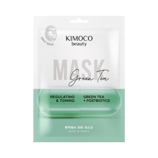 Kimoco Beauty Green Tea regulująco-tonizująca Maska w płachcie z Zieloną Herbatą 23 ml