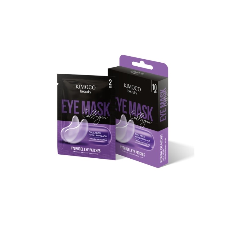 Kimoco Beauty Collagen Lifting and Moisturizing Eye Patches met collageen en hyaluronzuur, 10 stuks.