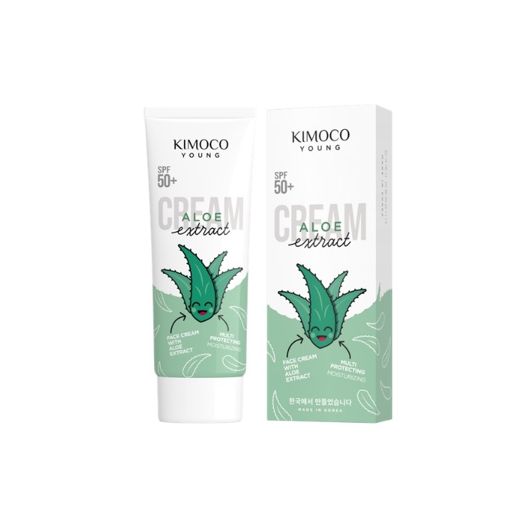 Kimoco Young Aloe Extract hydraterende en verzachtende gezichtscrème SPF50 met aloë-extract 70 g