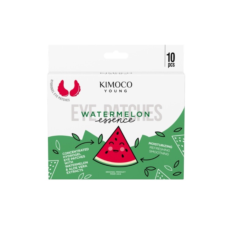 Kimoco Young Watermelon Essene Augenpads mit Wassermelonen- und Aloe-Extrakten, 10 Stück