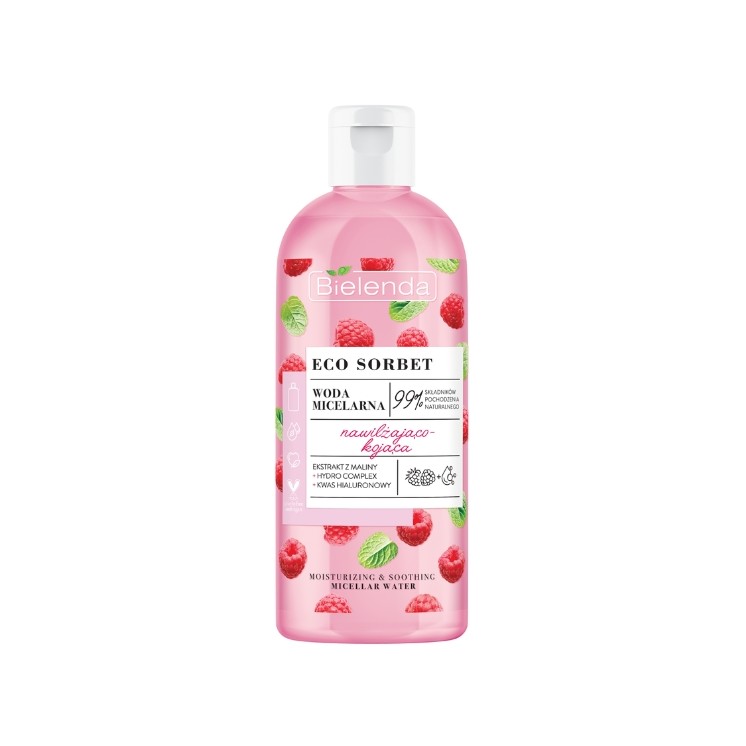 Bielenda ECO SORBET Hydraterend en verzachtend micellair water Framboos 500 ml