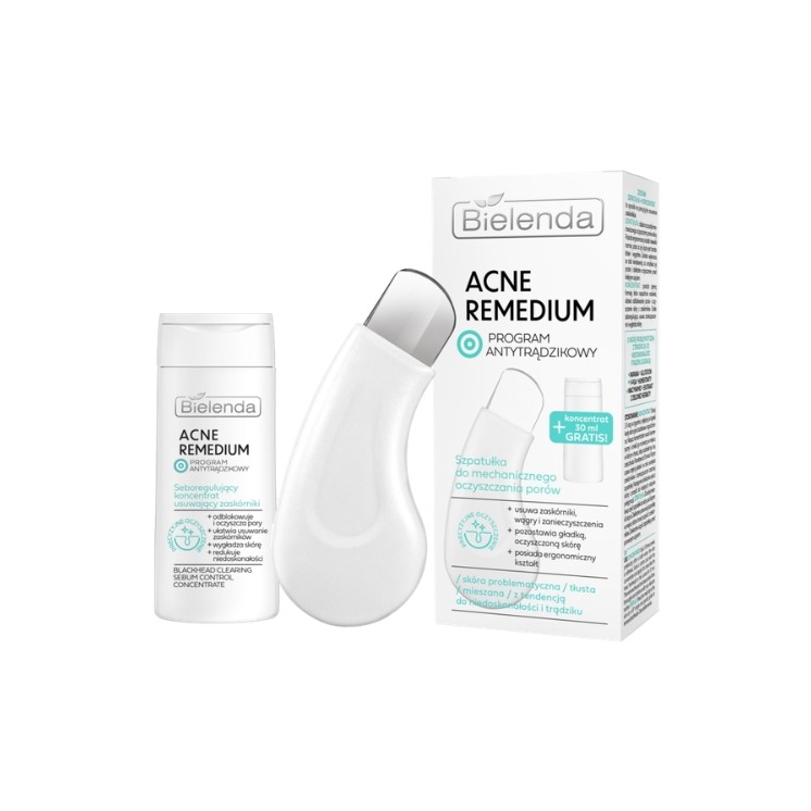 Bielenda Acne Remedium Set: Spatula and Sebo-Regulating Face Serum 30 ml