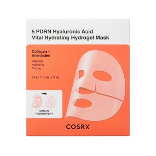 Cosrx 5 PDRN Hyaluronic Acid Vital Hydrating Hydrogel Mask Zestaw nawilżających Masek hydrożelowych 34 g - 3sztuki
