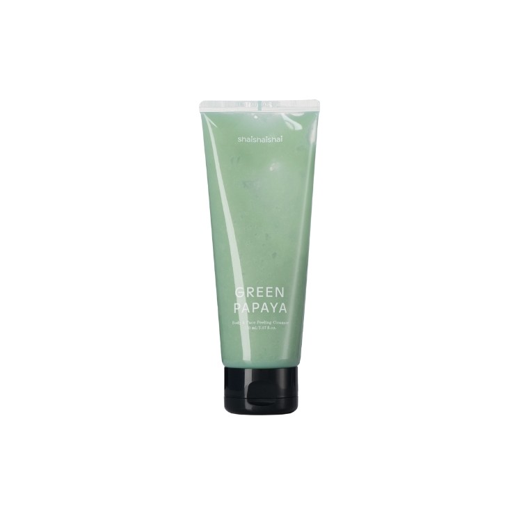 Shaishaishai Green Papaya Body und Peeling -Reinigungsgel für Gesicht und Körper 150 ml
