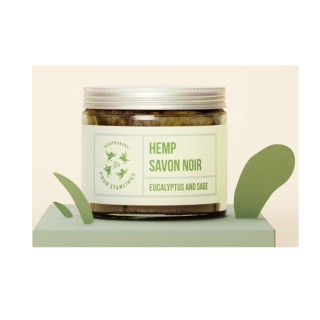 Mydlarnia Cztery Szpaki Mydło konopne Savon Noir Eukaliptus i Szałwia 250 g