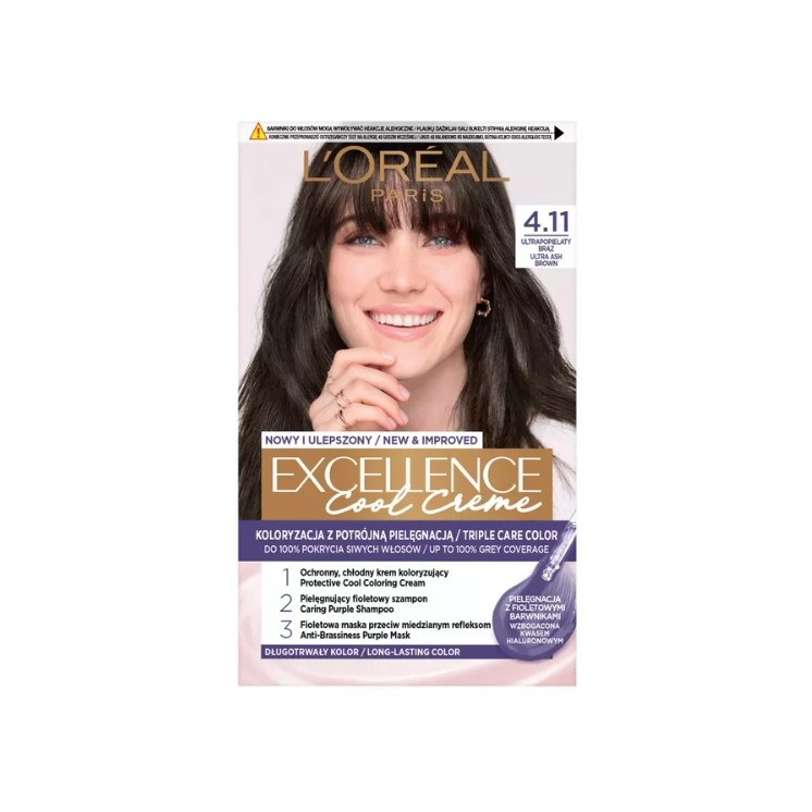L'oreal Excellence Creme Haarverf /4.11/ Ultra Asbruin