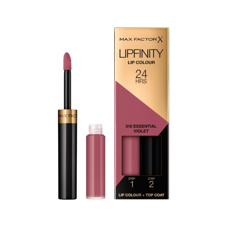 Max Factor Lipfinity Lip Colour Long-Lasting Lipstick with Permawear System /310/ Essential Violet 2.3 ml + 1.9 g