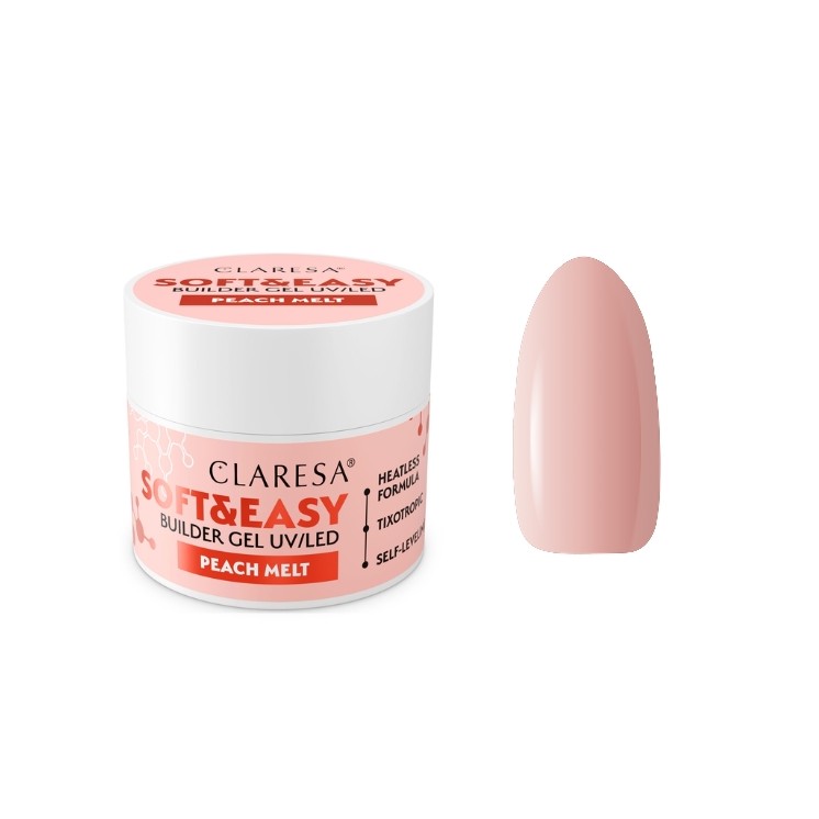 Claresa Soft & Easy Żel budujący do paznokci Peach Melt 45 g