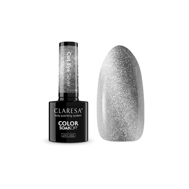 Claresa Alchemy Cat Eye Hybrid Nail Polish Silver 5