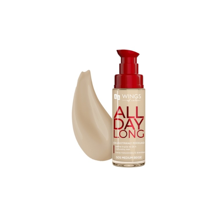 AA Wings of Color All Day Long długotrwały Podkład do twarzy /505/ Medium Beige 30 ml