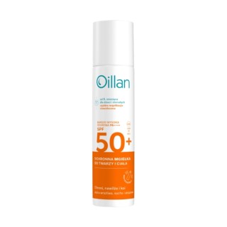 Oillan ochronna Mgiełka przeciwsłoneczna do twarzy i ciała z filtrem SPF50+ do skóry wrażliwej 75 ml