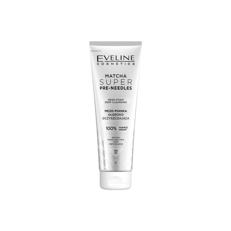 Eveline Matcha Super Pre-needles Mezo Pianka głęboko oczyszczająca do twarzy 140 ml