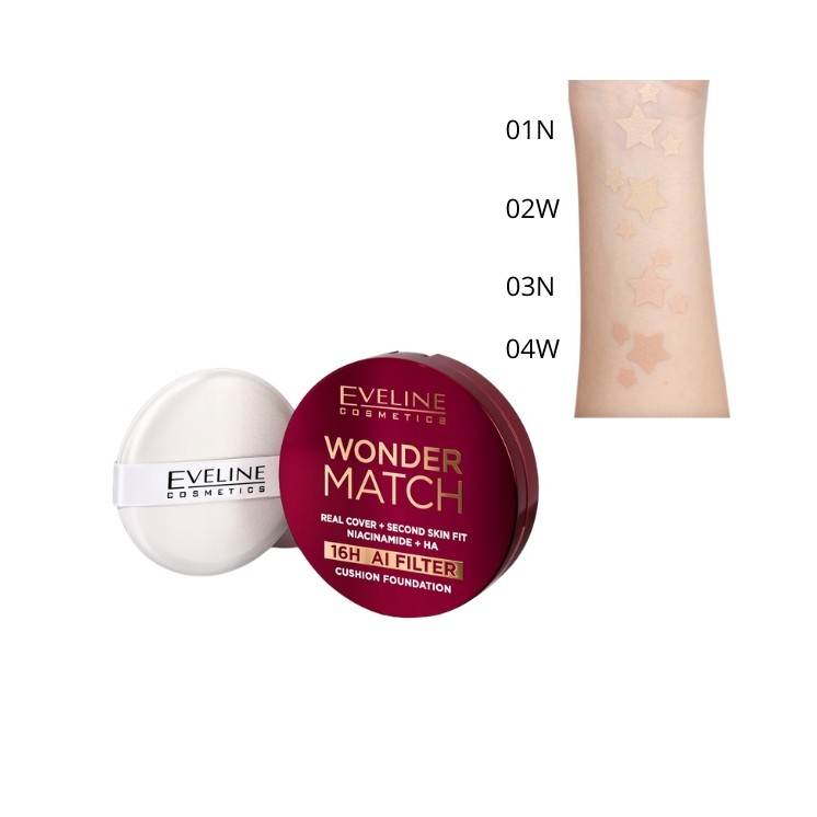 Eveline Wonder Match Covering Cushion Foundation met Niacinamide /03N/ Nude 15 g