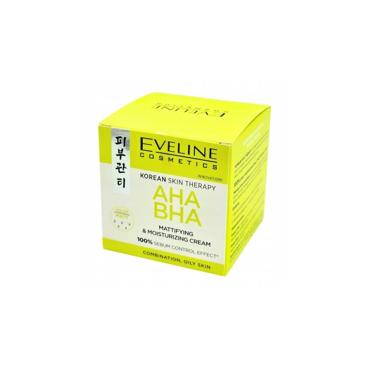 Eveline Korean Therapy Matterende en Hydraterende Gezichtscrème met AHA en BHA -zuren 50 ml