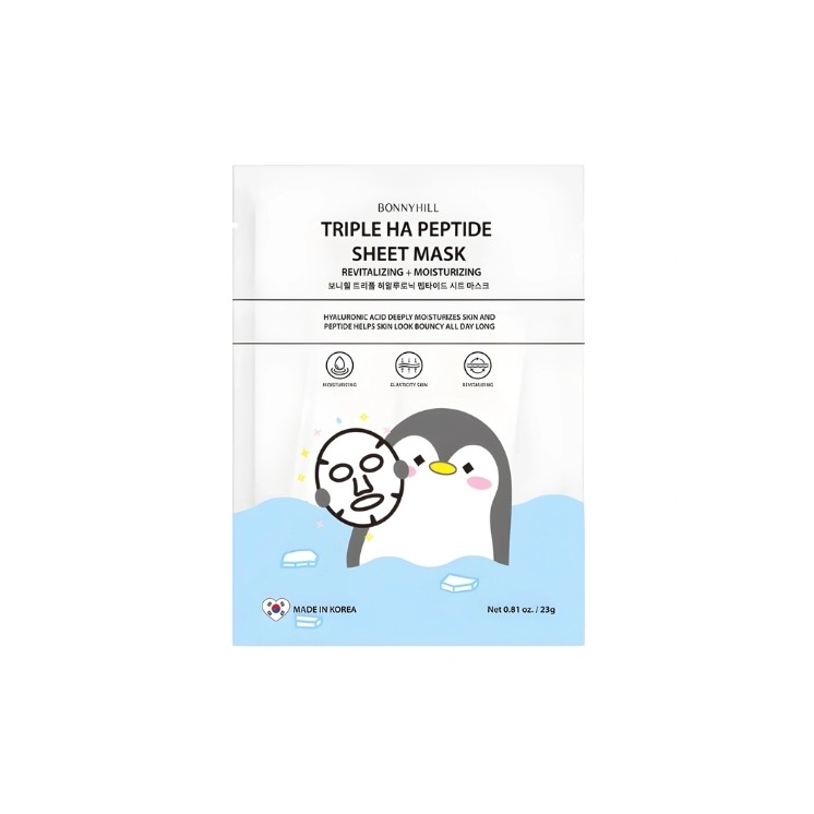 BonnyHill Triple HA Peptide Sheet Mask Revitalizing and Moisturizing Face Mask in a sheet 1 piece
