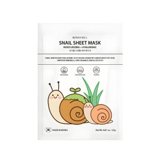 BonnyHill Snail Sheet Mask Moisturizing Face Mask with Hyaluronic Acid 1 piece