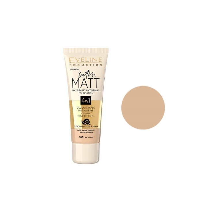 Eveline Satin Matt Mattifying Foundation /103/ Natural 30 ml
