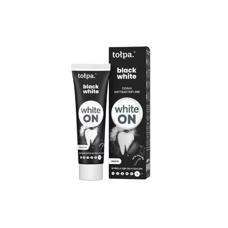 ON WHITE BLACK Whitening-tandpasta met houtskool 75 ml