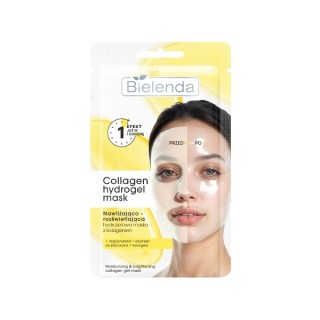 Bielenda Collagen Hydrogel Masker, hydraterend en verhelderend gezichtsmasker (1 stuk)