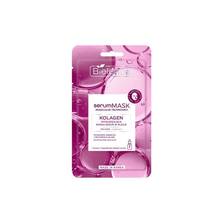 Bielenda serumMASK Molecular Technology gladmakend collageen serum sheetmasker 1 stuk