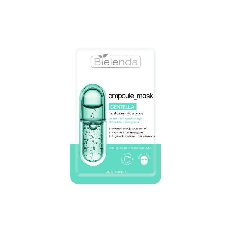 Bielenda Ampoule_mask redukująca zaczerwienienia Maska-ampułka w płachcie Centella 1 sztuka