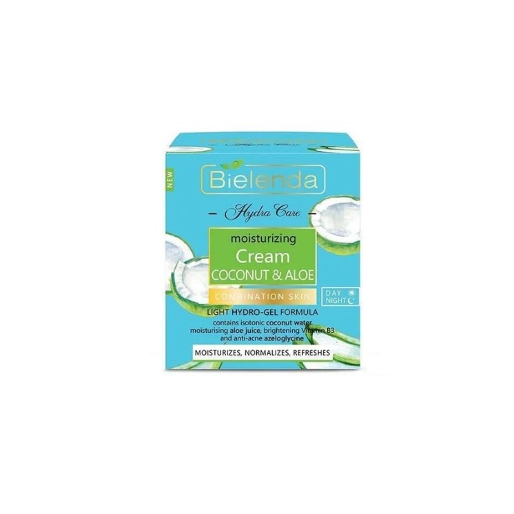 Bielenda Hydra Care nawilżający Krem do twarzy kokos i aloes do skóry mieszanej i tłustej 50 ml